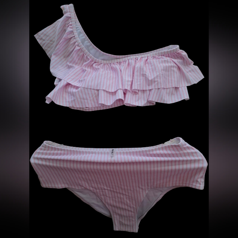 Chic Pink Striped Bikini Set